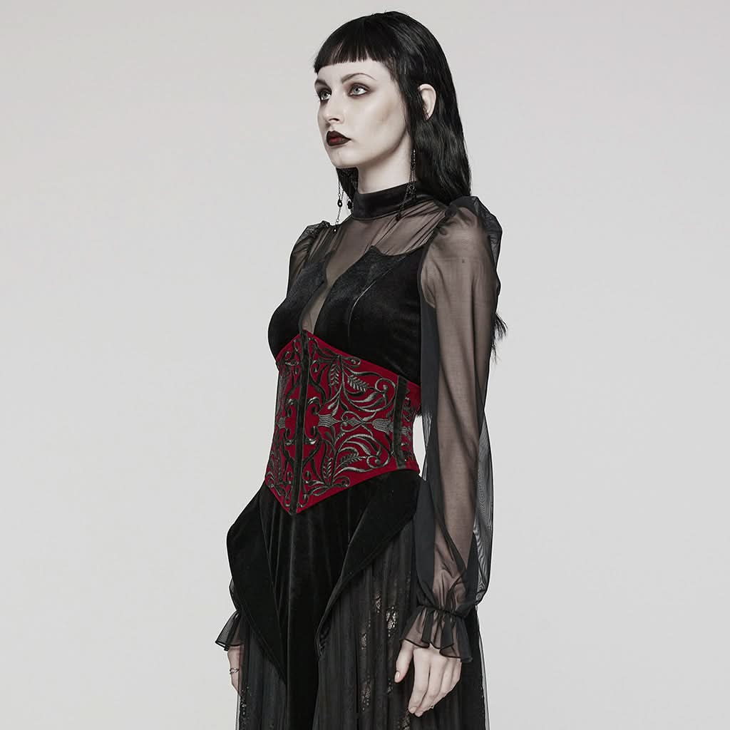 Morrigan Corset (Red) - PunkRave