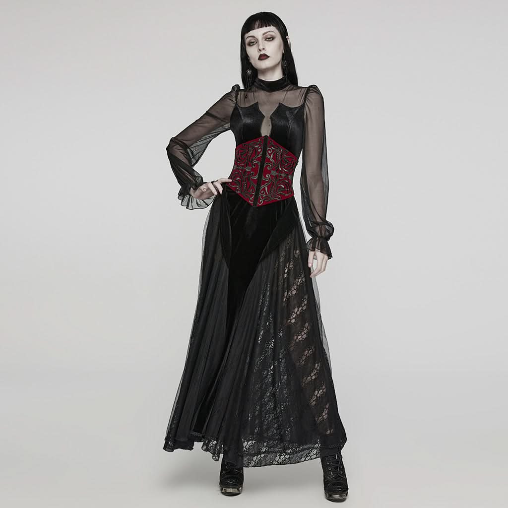 Morrigan Corset (Red) - PunkRave