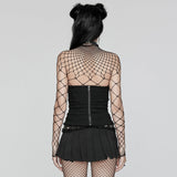 Solstice Women's Punk Lace-Up Cutout Tube Top in Black