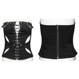 Solstice Women's Punk Lace-Up Cutout Tube Top in Black