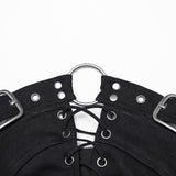 Solstice Women's Punk Lace-Up Cutout Tube Top in Black