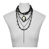 Ashgrave Gothic Pearl Cross and Cameo Necklace Set