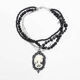 Ashgrave Gothic Pearl Cross and Cameo Necklace Set