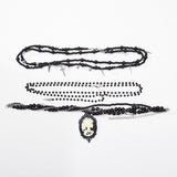 Ashgrave Gothic Pearl Cross and Cameo Necklace Set