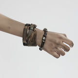 Lethe Punk Faux Leather PU Bracelet Set