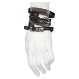 Lethe Punk Faux Leather PU Bracelet Set