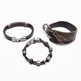 Lethe Punk Faux Leather PU Bracelet Set