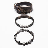 Lethe Punk Faux Leather PU Bracelet Set