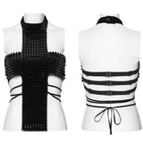 Anchorite Gothic Cross Studded Top