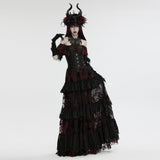 Cerise Gothic Feather Bead Headpiece