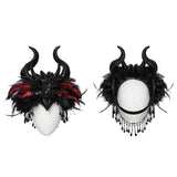 Cerise Gothic Feather Bead Headpiece