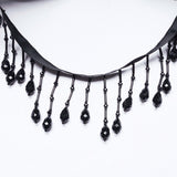 Cerise Gothic Feather Bead Headpiece