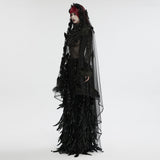 Viper Gothic Sheer Feather Veil Accessory