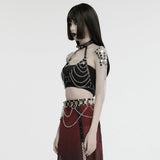 Knell Punk Faux Leather Chain Harness