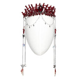 Canticle Gothic Bead Chain Headpiece in Red