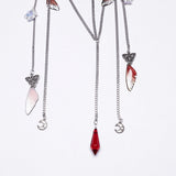 Canticle Gothic Bead Chain Headpiece in Red