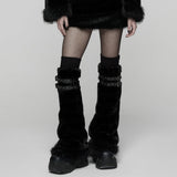 Keres Punk Fur Buckle Leg Warmers