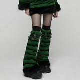 Oberon Punk Fur Buckle Leg Warmers