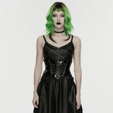 Grotto Punk Cyber Laced Zipper Waist Corset