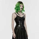 Grotto Punk Cyber Laced Zipper Waist Corset