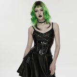Grotto Punk Cyber Laced Zipper Waist Corset