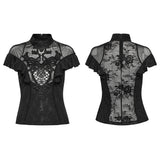 Ireful Gothic Lace Mesh Shirt