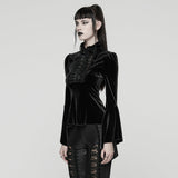 Mournveil Victorian Gothic Lace Velvet Top