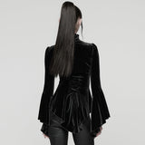 Mournveil Victorian Gothic Lace Velvet Top