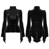 Mournveil Victorian Gothic Lace Velvet Top