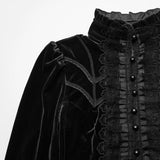 Mournveil Victorian Gothic Lace Velvet Top