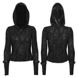Xenith Punk Distressed Buckle Hooded Top