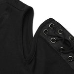 Grimalkin Cold Shoulder Sleeve Top - PunkRave