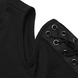 Grimalkin Cold Shoulder Sleeve Top - PunkRave