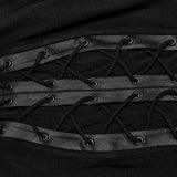 Orcus Women's Punk Lace-Up Sleeveless Crop Top in Black
