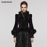 Vortex Victorian Velvet Faux Fur Jacket