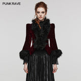 Vortex Victorian Velvet Faux Fur Jacket
