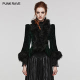 Vortex Victorian Velvet Faux Fur Jacket