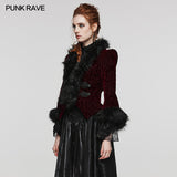 Vortex Victorian Velvet Faux Fur Jacket