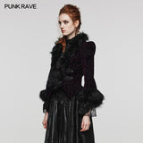 Vortex Victorian Velvet Faux Fur Jacket