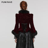 Vortex Victorian Velvet Faux Fur Jacket