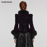 Vortex Victorian Velvet Faux Fur Jacket