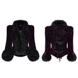 Vortex Victorian Velvet Faux Fur Jacket