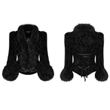 Vortex Victorian Velvet Faux Fur Jacket