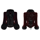 Vortex Victorian Velvet Faux Fur Jacket