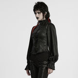 Gargoyle Victorian Gothic Puff Sleeve Faux Leather Shirt