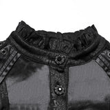 Gargoyle Victorian Gothic Puff Sleeve Faux Leather Shirt