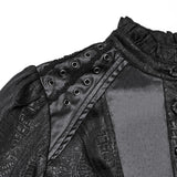Gargoyle Victorian Gothic Puff Sleeve Faux Leather Shirt