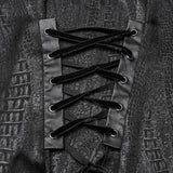 Gargoyle Victorian Gothic Puff Sleeve Faux Leather Shirt
