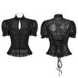 Malache Victorian Gothic Lace Ruffle Blouse