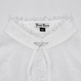 Avesta Women's Victorian Gothic Chiffon Ruffle Blouse in White